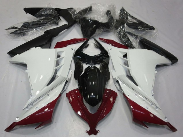 2013-2024 Kawasaki Ninja 300 Motorcycle Fairings - White Maroon Red Black Canada