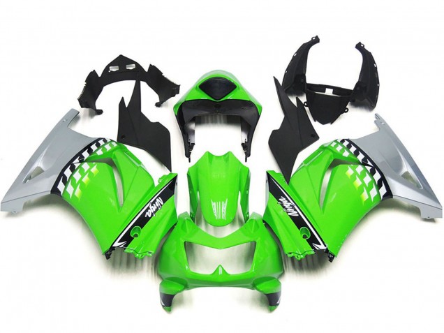 2008-2012 Kawasaki Ninja 250 Motorcycle Fairings - Green Silver Black Canada