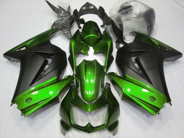 2008-2012 Kawasaki Ninja 250 Motorcycle Fairings - Green Matte Black Canada