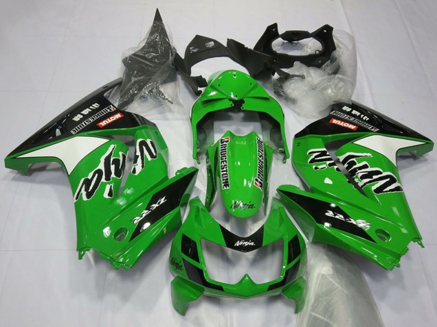 2008-2012 Kawasaki Ninja 250 Motorcycle Fairings - Green White Black Canada