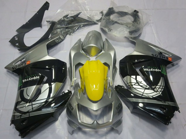 2008-2012 Kawasaki Ninja 250 Motorcycle Fairings - Silver Yellow Glossy Black Canada