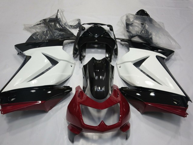 2008-2012 Kawasaki Ninja 250 Motorcycle Fairings - White Red Glossy Black Canada