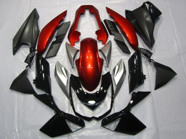 2010-2013 Kawasaki Z1000 Motorcycle Fairings - Red Silver Glossy Black Canada