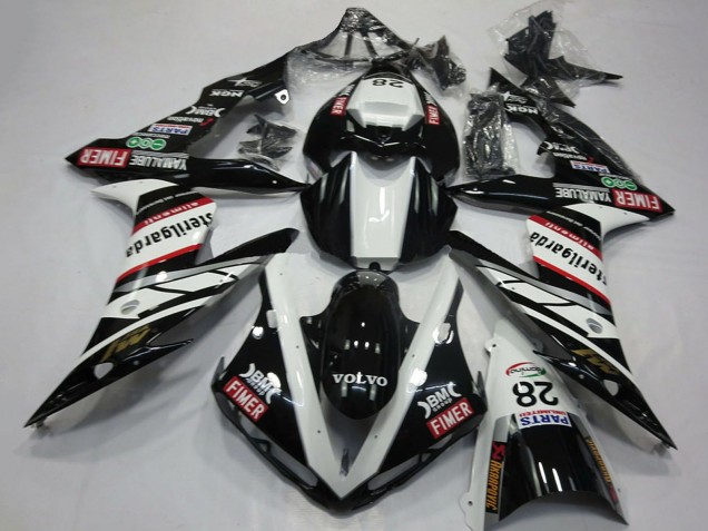2004-2006 Yamaha R1 Motorcycle Fairings - White Black Volvo Fimer Yamalube Sterilgarda 28 Canada