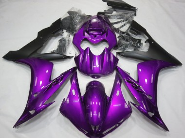 2004-2006 Yamaha R1 Motorcycle Fairings - Purple Matte Black Canada