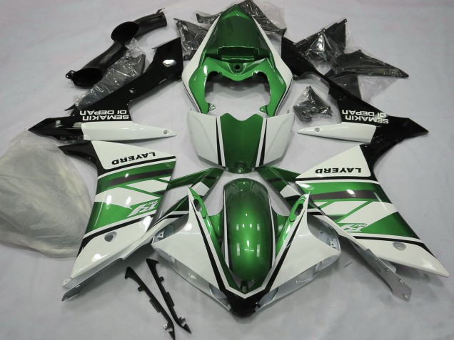 2007-2008 Yamaha R1 Motorcycle Fairings - White Green Black Canada