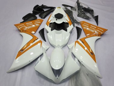 2012-2014 Yamaha R1 Motorcycle Fairings - White Orange Canada