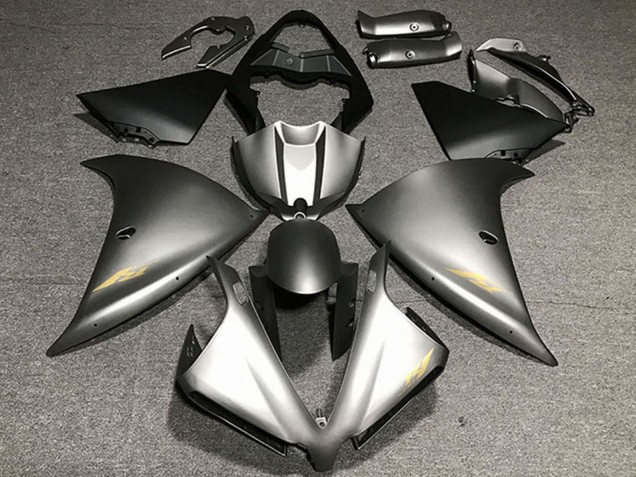 2012-2014 Yamaha R1 Motorcycle Fairings - Matte Grey Gold Decals Canada