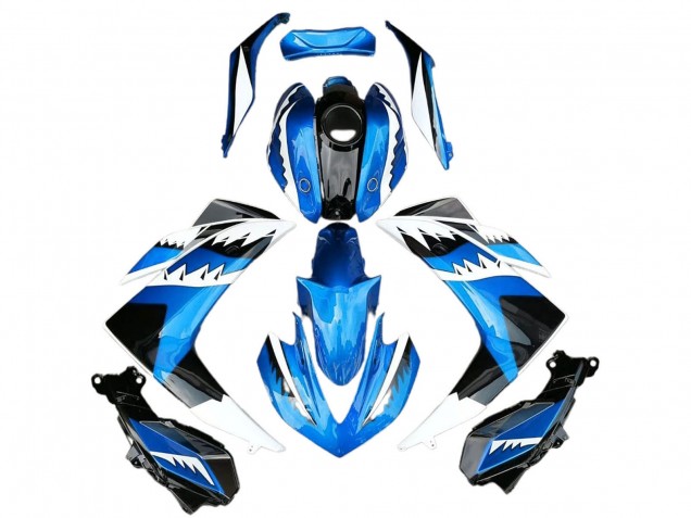 2015-2018 Yamaha R3 Motorcycle Fairing - Blue White Black Shark Canada