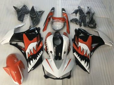 2015-2018 Yamaha R3 Motorcycle Fairings - White Orange Glossy Black Shark Canada