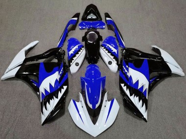 2015-2018 Yamaha R3 Motorcycle Fairings - White Blue Black Shark Canada