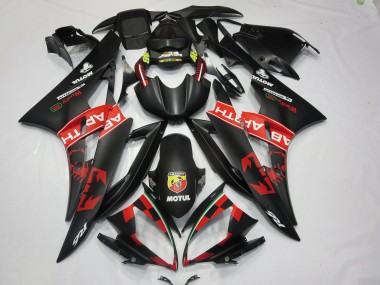 2006-2007 Yamaha R6 Motorcycle Fairings - Matte Black Red Abarth Motul Michelin Canada