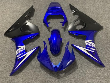 2003-2004 Yamaha R6 Motorcycle Fairing - Blue White Matte Black Canada