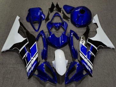 2008-2016 Yamaha R6 Motorcycle Fairings - White Blue Glossy Black Canada
