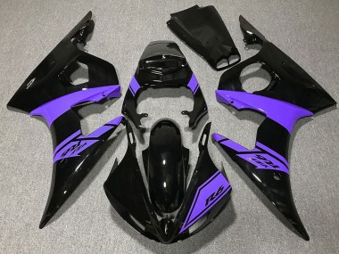 2003-2004 Yamaha R6 Motorcycle Fairings - Glossy Black Purple Canada