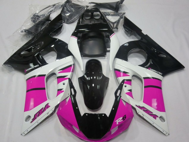 1998-2002 Yamaha R6 Motorcycle Fairings - White Pink Glossy Black Canada