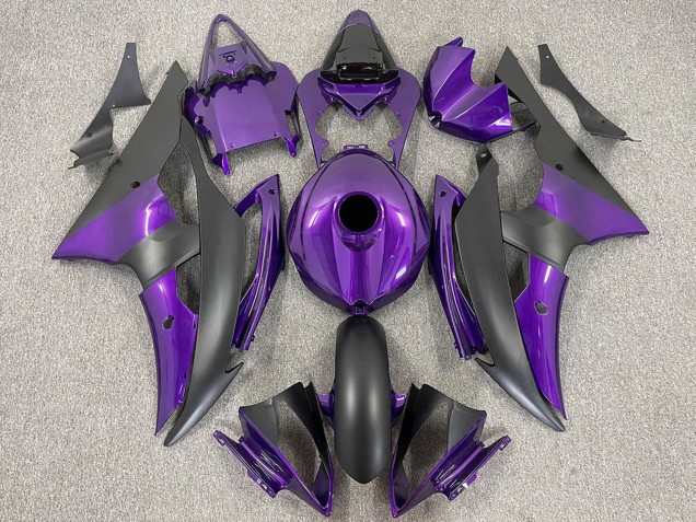 2008-2016 Yamaha R6 Motorcycle Fairings - Purple Matte Black Canada