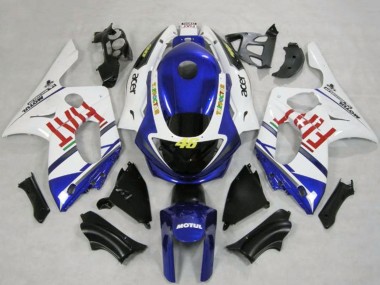 1996-2007 Yamaha YZF600R Thundercat Motorcycle Fairings - White Blue Fiat Motul Canada