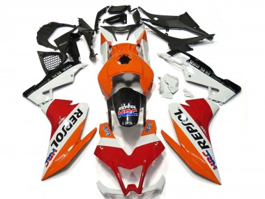 2012-2018 Aprilia RS4 125 Motorcycle Fairings - Orange White Red Glossy Black Repsol Canada