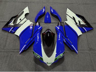2015-2020 Ducati 959 1299 Motorcycle Fairings - Blue White Glossy Black Unibat Flex-Box OEM Style Canada