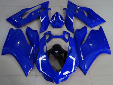 2011-2014 Ducati 1199 Motorcycle Fairings - Glossy Blue White Canada