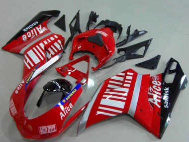 2007-2014 Ducati 848 1098 1198 Motorcycle Fairings - Silver Red Glossy Black Alice Sandisk Canada