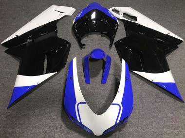2007-2014 Ducati 848 1098 1198 Motorcycle Fairing - White Blue Glossy Black Canada
