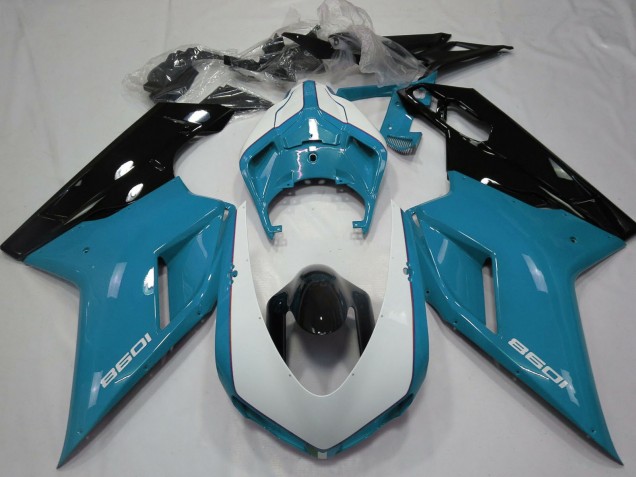 2007-2014 Ducati 1098 Motorcycle Fairings - Blue White Glossy Black Canada