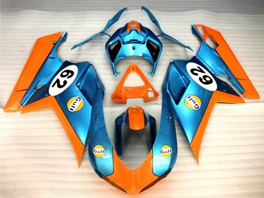 2007-2014 Ducati 848 1098 1198 Motorcycle Fairings - Orange Blue Gulf 62 Canada