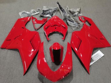 2007-2014 Ducati 848 1098 1198 Motorcycle Fairings - Glossy Red Plain Canada