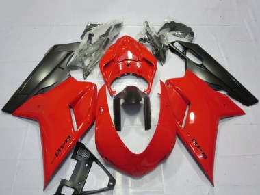 2007-2014 Ducati 848 Motorcycle Fairings - Red Matte Black Canada