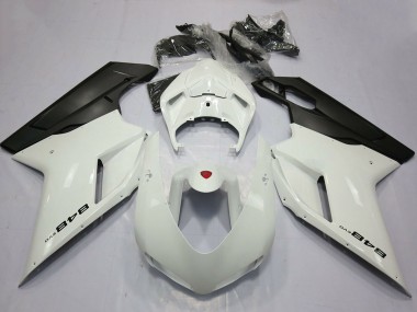 2007-2014 Ducati 848 Motorcycle Fairings - Pearl White Matte Black Canada