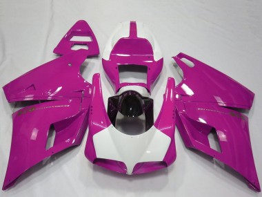 1993-2005 Ducati 916 Motorcycle Fairings - Pink White Glossy Black Performance Canada