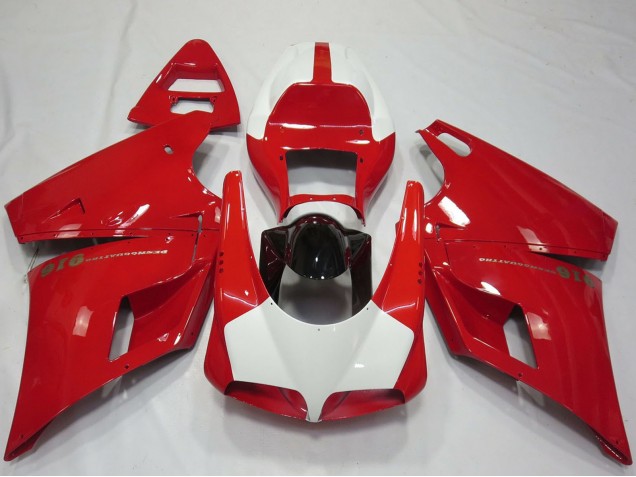 1993-2005 Ducati 916 Motorcycle Fairings - Red White Glossy Black Performance Canada