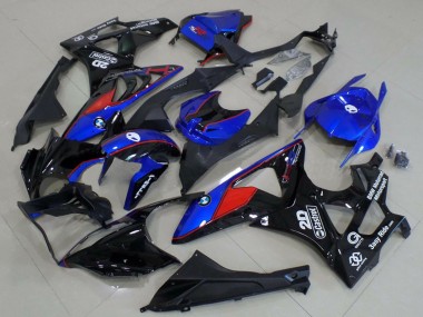 2009-2014 BMW S1000RR Motorcycle Fairings - Blue Red Glossy Black Castrol Canada