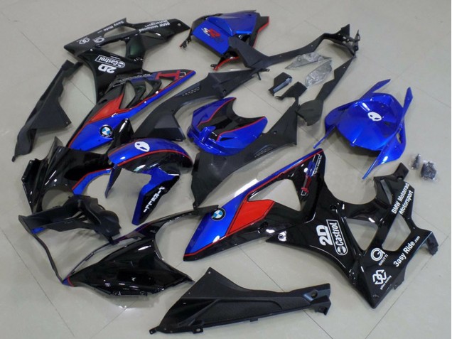 2009-2014 BMW S1000RR Motorcycle Fairings - Blue Red Glossy Black Castrol Canada