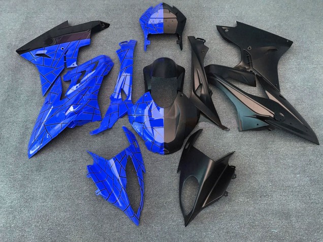 2015-2016 BMW S1000RR Motorcycle Fairings - Blue Matte Black Split Canada