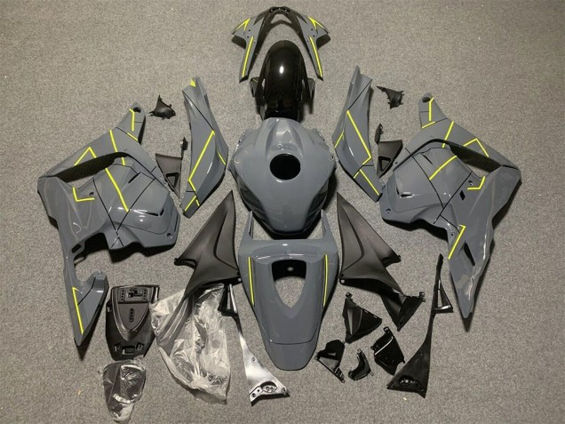 2009-2012 Honda CBR600RR Motorcycle Fairings - Dark Nardo Grey Yellow Canada