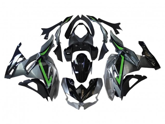 2024-2025 Kawasaki Ninja 500 EX500R Motorcycle Fairings - Grey Green Black Canada