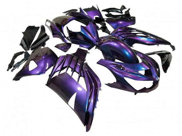 2012-2024 Kawasaki ZX14R ZZR1400 Motorcycle Fairings - Chameleon Blue Purple Canada