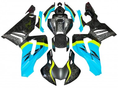 2020-2023 Honda CBR1000RR-R Motorcycle Fairings - Light Blue Yellow Black Forged Carbon Fiber Canada
