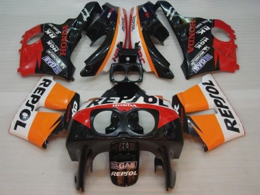 1990-1999 Honda CBR400RR NC29 Motorcycle Fairings - Orange White Red Glossy Black Repsol HRC Canada