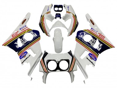 1990-1999 Honda CBR400RR NC29 Motorcycle Fairings - White Gold Red Dark Blue Rothmans Canada