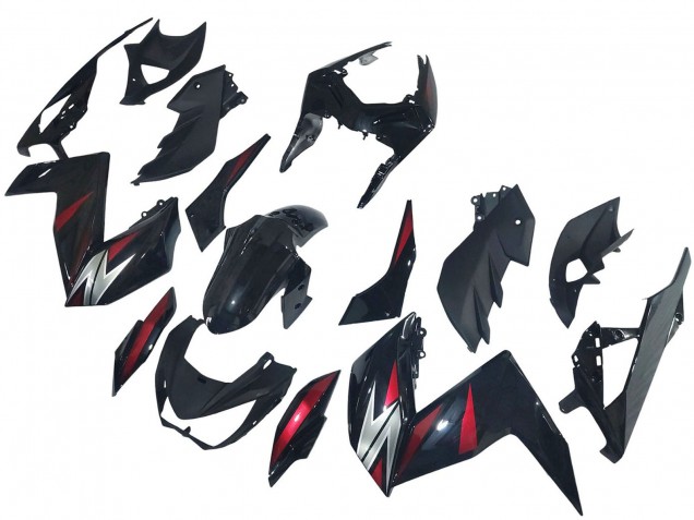 2015-2016 Kawasaki Z250/Z300 Motorcycle Fairings - Glossy Black Red Silver Canada