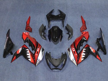 2015-2016 Kawasaki Z250/Z300 Motorcycle Fairings - Red White Glossy Black Shark Canada
