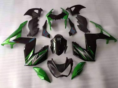 2015-2016 Kawasaki Z250/Z300 Motorcycle Fairings - Green Black White Canada