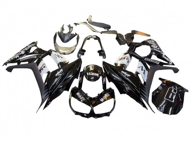 2010-2016 Kawasaki Z1000SX Motorcycle Fairings - Glossy Black Gold White Mobil West Canada