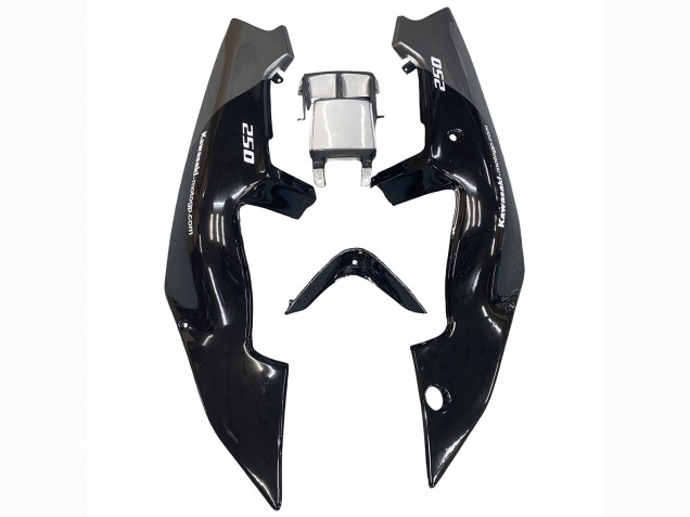 1989-1990 Kawasaki ZXR250 Motorcycle Fairings - Glossy Black Grey Elf Touch4 Bridgestone Canada