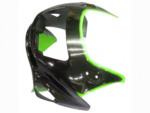 1993-2007 Kawasaki ZZR400 Motorcycle Fairings - Green Glossy Black Flame Canada
