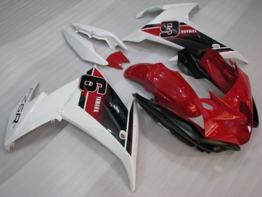 2009-2015 Yamaha FZ6R Motorcycle Fairings - Red White Black 6 Canada
